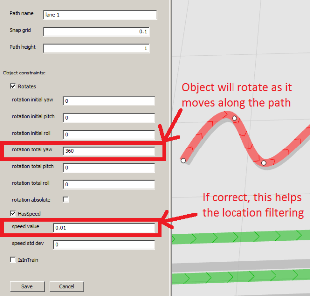 Illustration of selecting path constraints